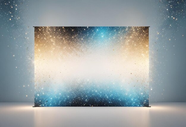 a square with a blue background and a black box with the words quot stars quot on it