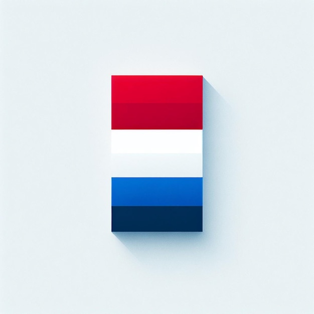 Photo a square with a red white and blue square on it