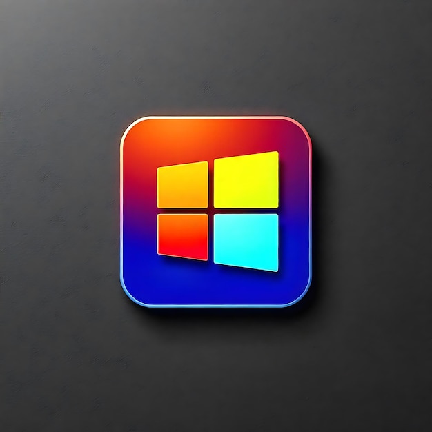 a square with a square that says windows on it