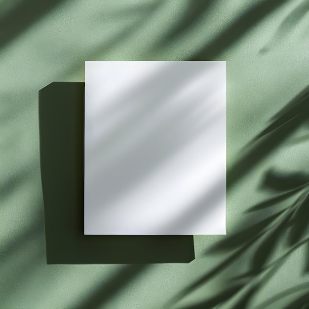 Photo a square with a white square on it is on a green wall