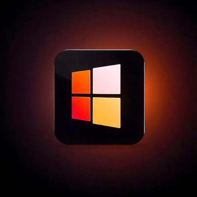 Photo a square with windows that has the windows logo on it