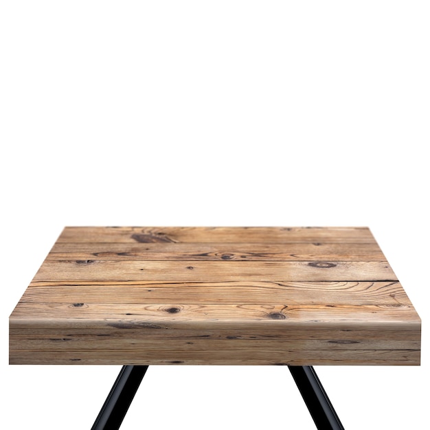 Square wooden table with background