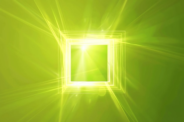 Photo a square of yellow light with a green background