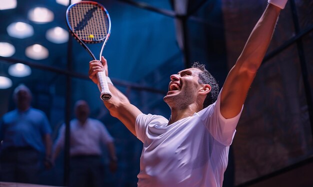 Squash Player Celebrating a WellEarned Victory