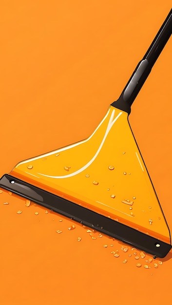 Photo squeegee on orange a bright and stylish tool