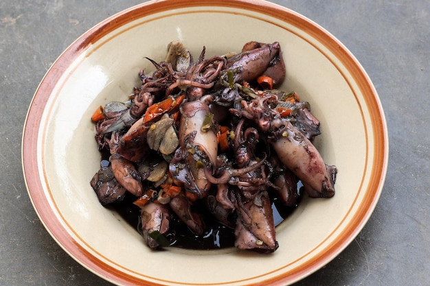 Squid Black Soup or Tumis Cumi Hitam