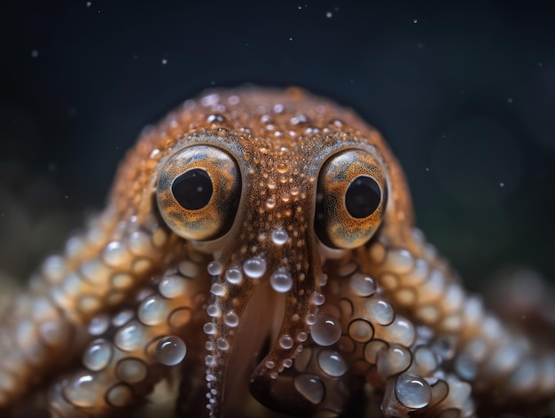 Squid close up portrait created with Generative AI technology