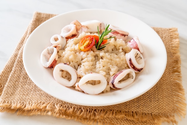 squids or octopus risotto