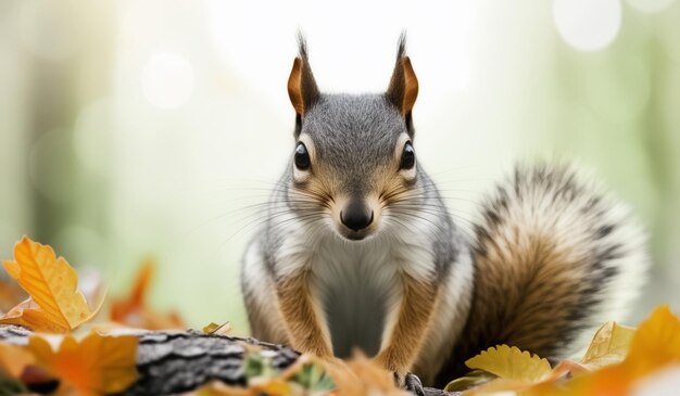 a squirrel is looking at the camera and is looking at the camera