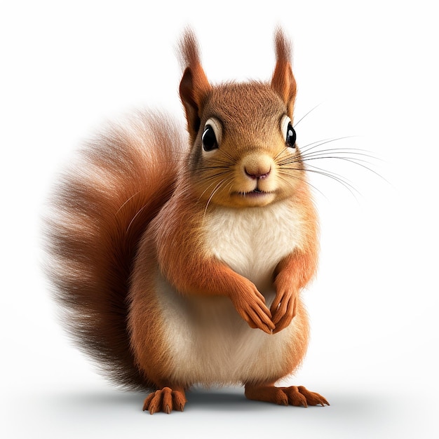 a squirrel with a brown face and a white background