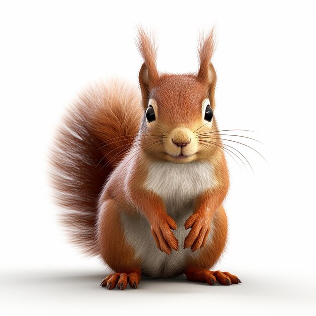 a squirrel with a white chest and a black nose