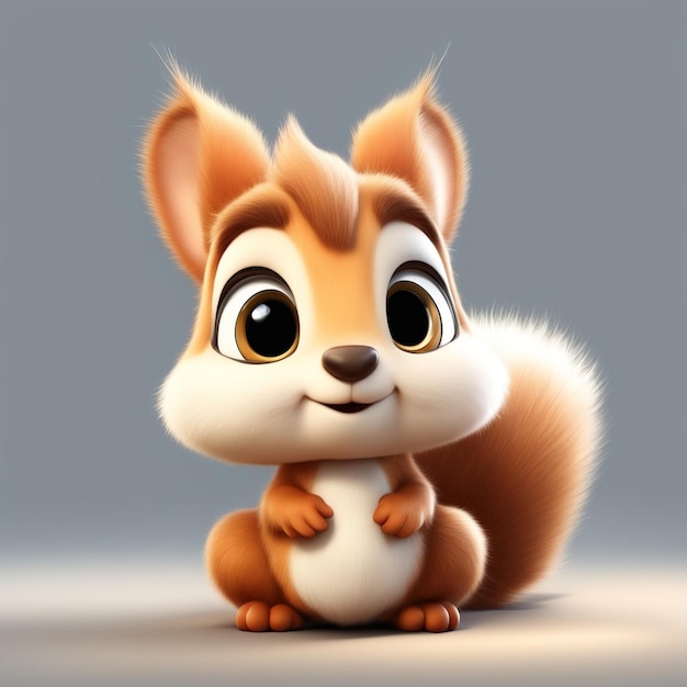 a squirrel with a white face and brown eyes