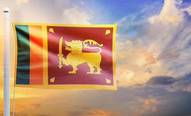 sri_lanka country flag, isolated 3d waving flag,