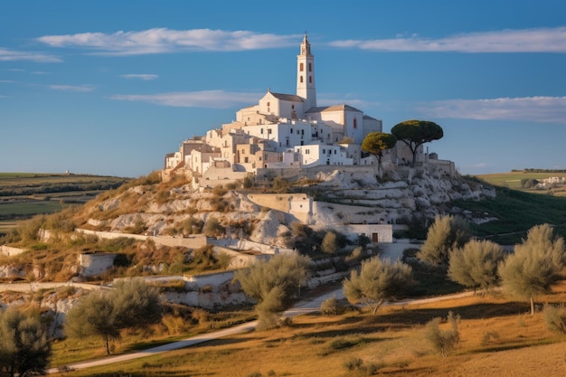 SS Church on Hilltop Locorotondo Town and Chiesetta Rettoria Maria SS Annunziata Church with