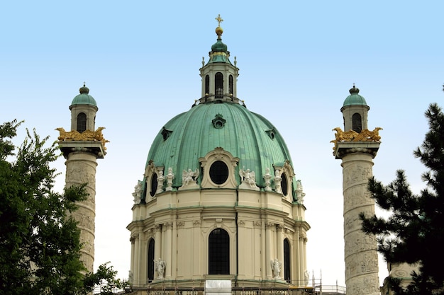 St Charles's Church Karlskirche in Vienna Austria at sunrise