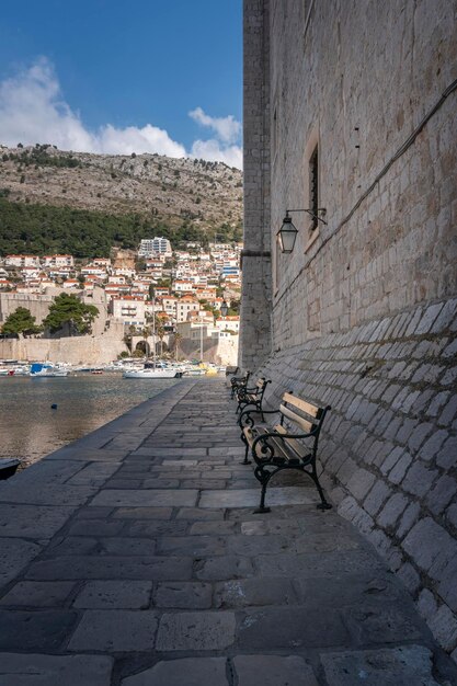 St John Fort and Benches in the Old Port, Dubrovnik, Croatia