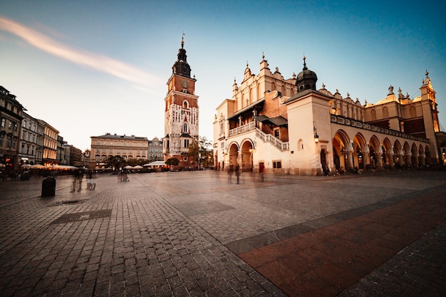 St Mary's basilica in main square of Krakow Wawel castle Historic center city with ancient architecture