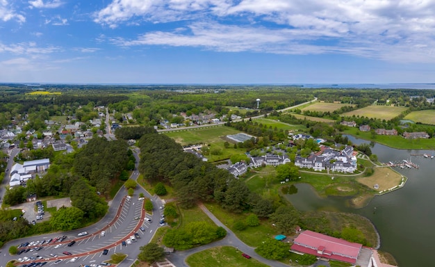 St. Michaels Maryland chespeake bay aerial view panorama