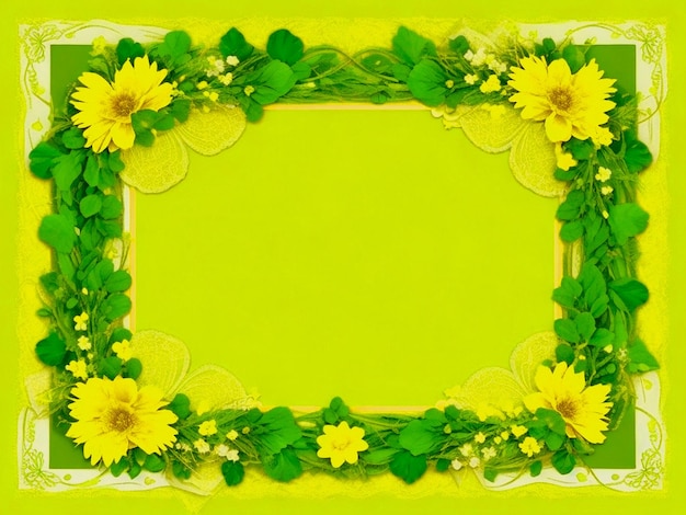 St Patrick Day Celebration Square Banner with Flower Frame amp Rectangle Shape Border