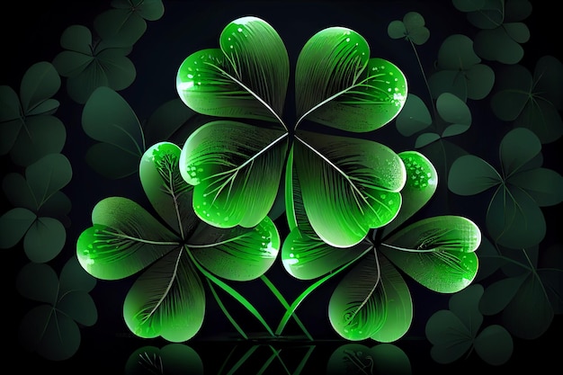 St Patrick's Day banner clovergenerative ai