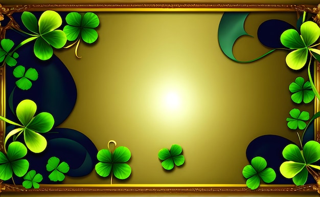 St patrick's day celebration background with copy space Hat Clover Shamrock generative ai