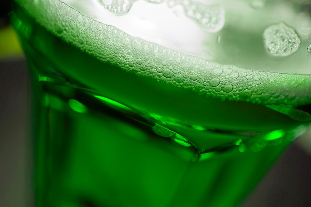 St Patrick's Day green beer closeup