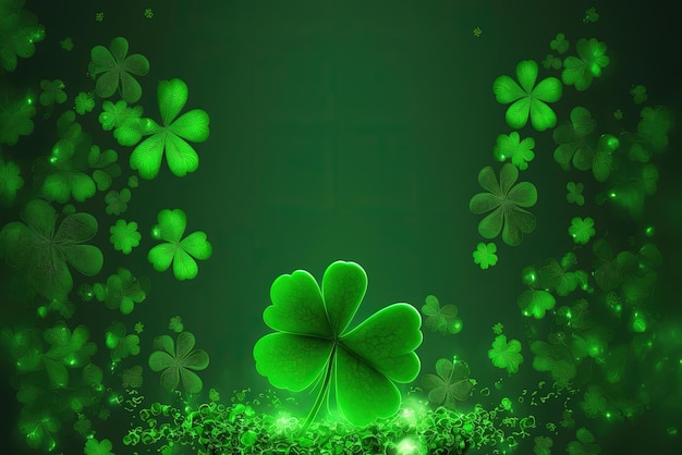 St Patrick's Day Lucky Charm Shamrock Irish abstract green bokeh background for happy st patrick's day celebration background design