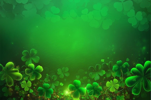 St Patrick's Day Lucky Charm Shamrock Irish abstract green bokeh background for happy st patrick's day celebration background design