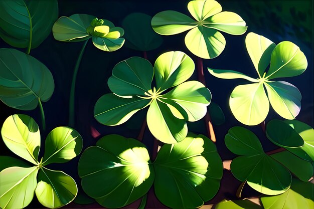 St patricks day background illustration Hat Clover Shamrock generative ai