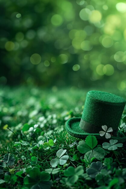 st Patricks day garden party background with copy space