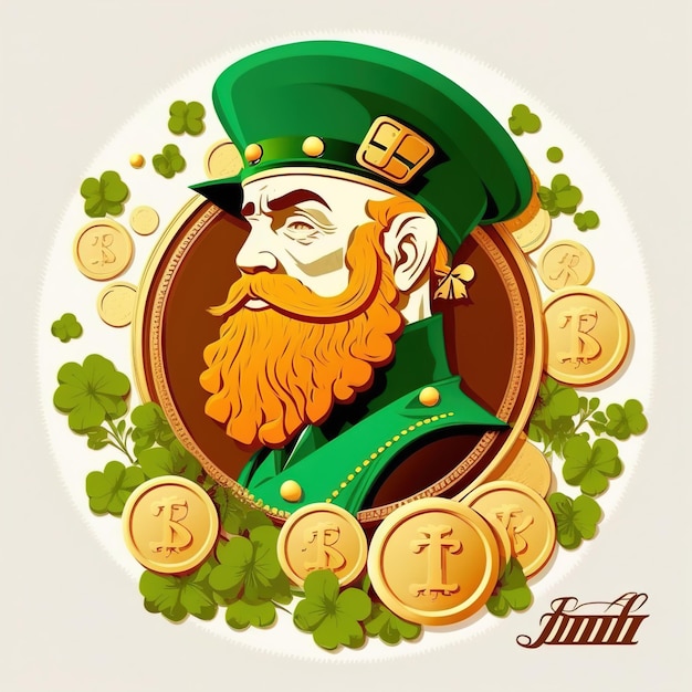 St. Patricks Day vintage holiday badge design.generative ai