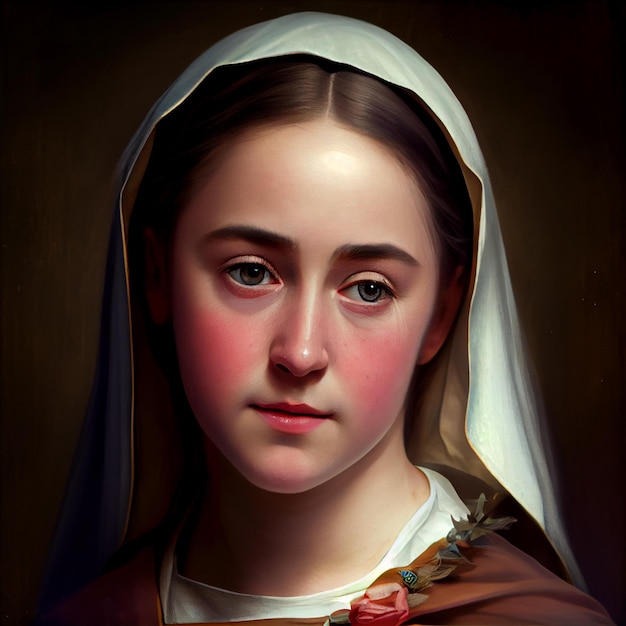 St Therese of Lisieux art painting illustration Generative Ai