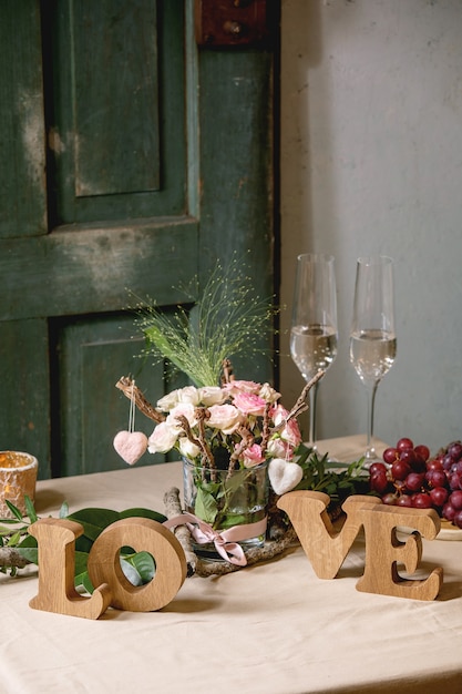 St. Valentines day table setting