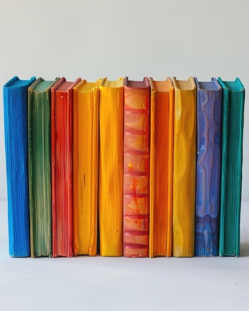 stack of book wallpaper captures the moment with books on a plain color background Generate AI