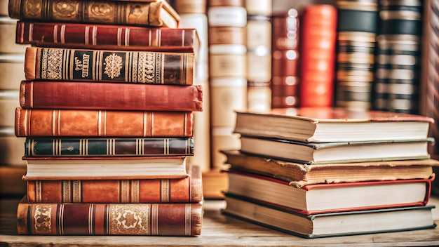 a stack of books on a table with one titled  the books