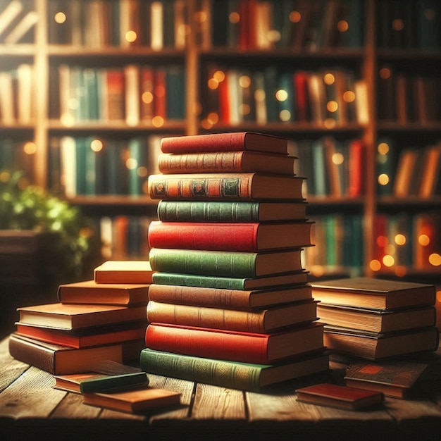 a stack of books with a blurry background of a book titled quot the word quot