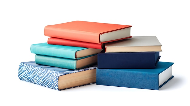 Stack of Books with Different Colors and Patterns