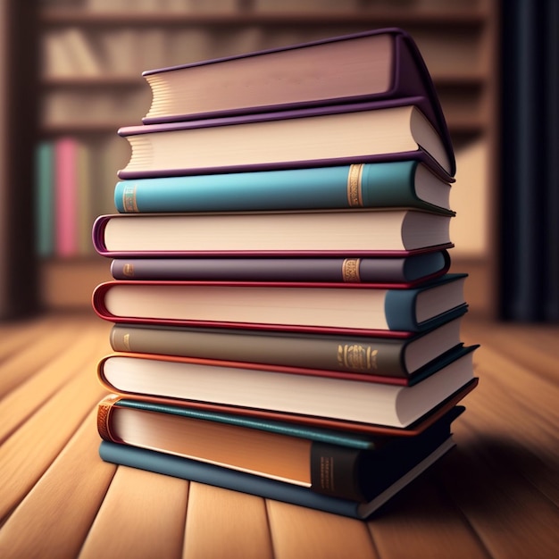 A stack of books with the word the on the front by ai