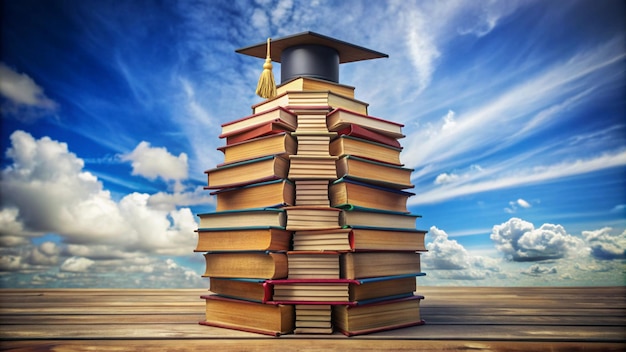 a stack of books with the words graduation on it