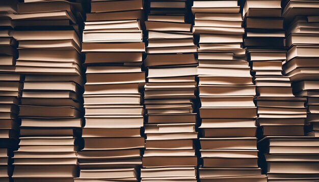 a stack of brown books with a white background