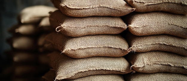 Photo stack of burlap sacks