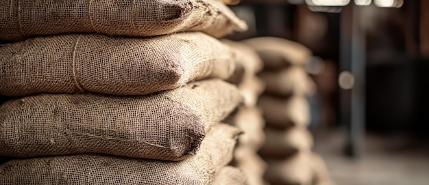 Photo stack of burlap sacks