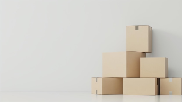 a stack of cardboard boxes with one being cut out