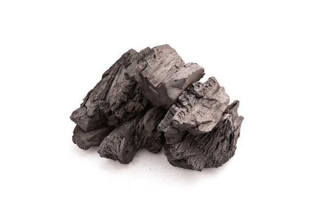 Stack of Charcoal isolated on white