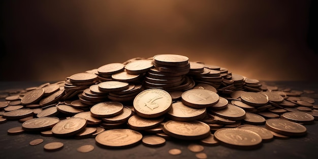 Photo a stack of coins with the number 6 on it