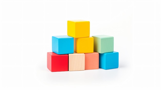 a stack of colorful blocks that say  cubes  on top of each other