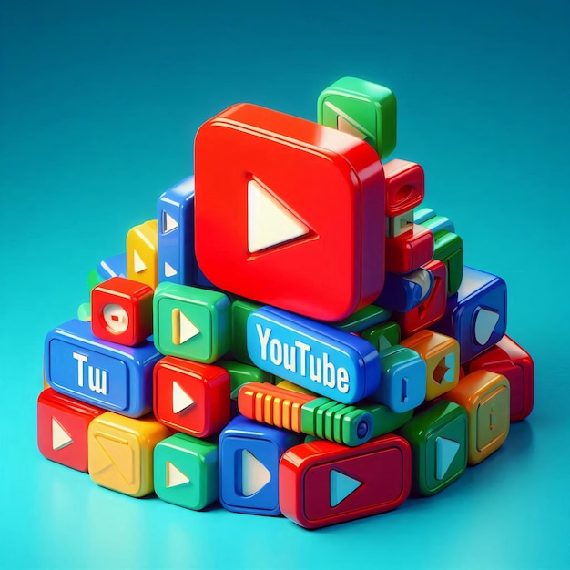 Photo a stack of colorful blocks with the word quot video quot on the top