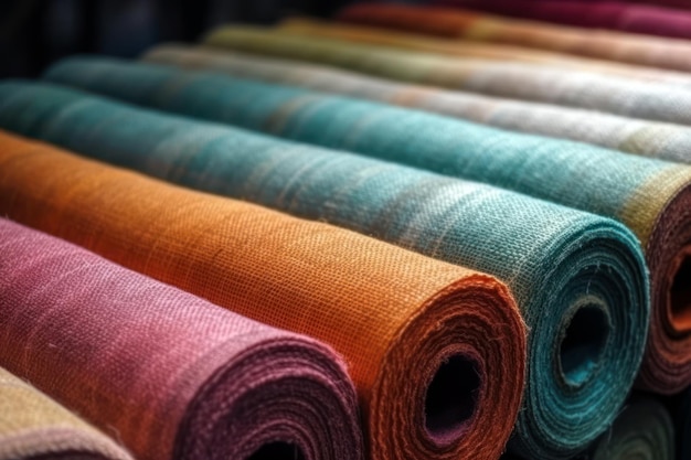 A stack of colorful fabric