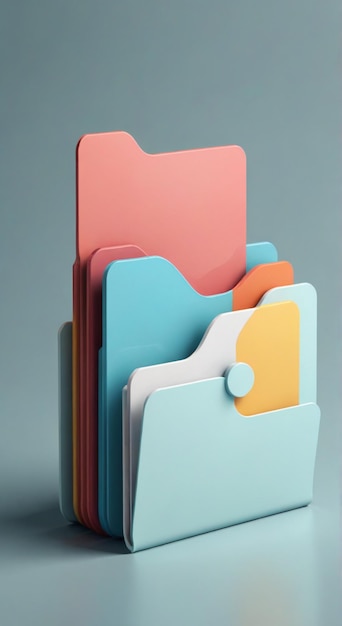 Photo a stack of colorful folders with one that says  no  on the top