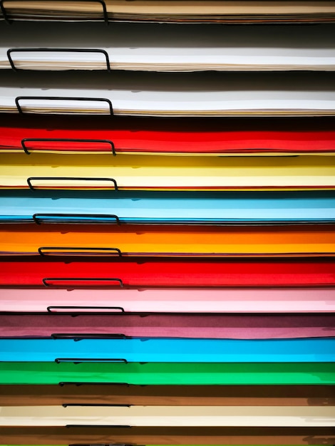 A stack of colorful sheets